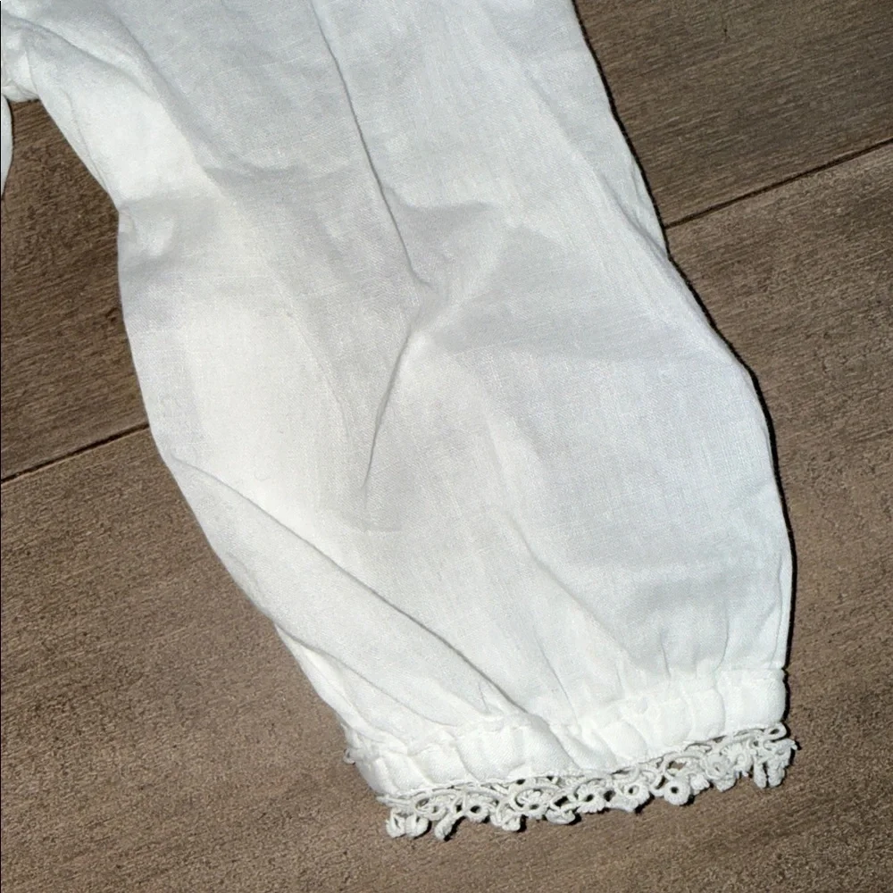 Vintage Handmade Embroidered Baby Dress White Cotton Heirloom Gown